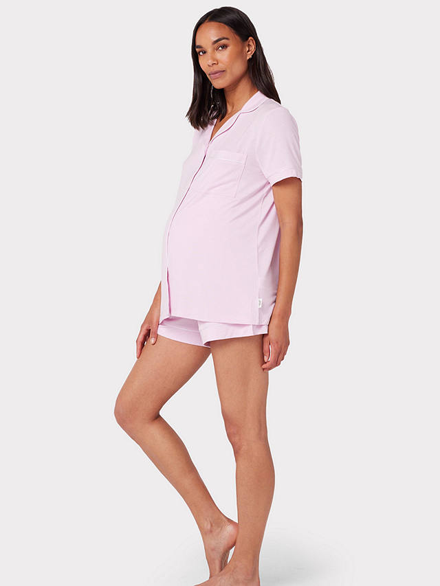 Chelsea Peers Modal Short Shirt Maternity Pyjama Set, Pink