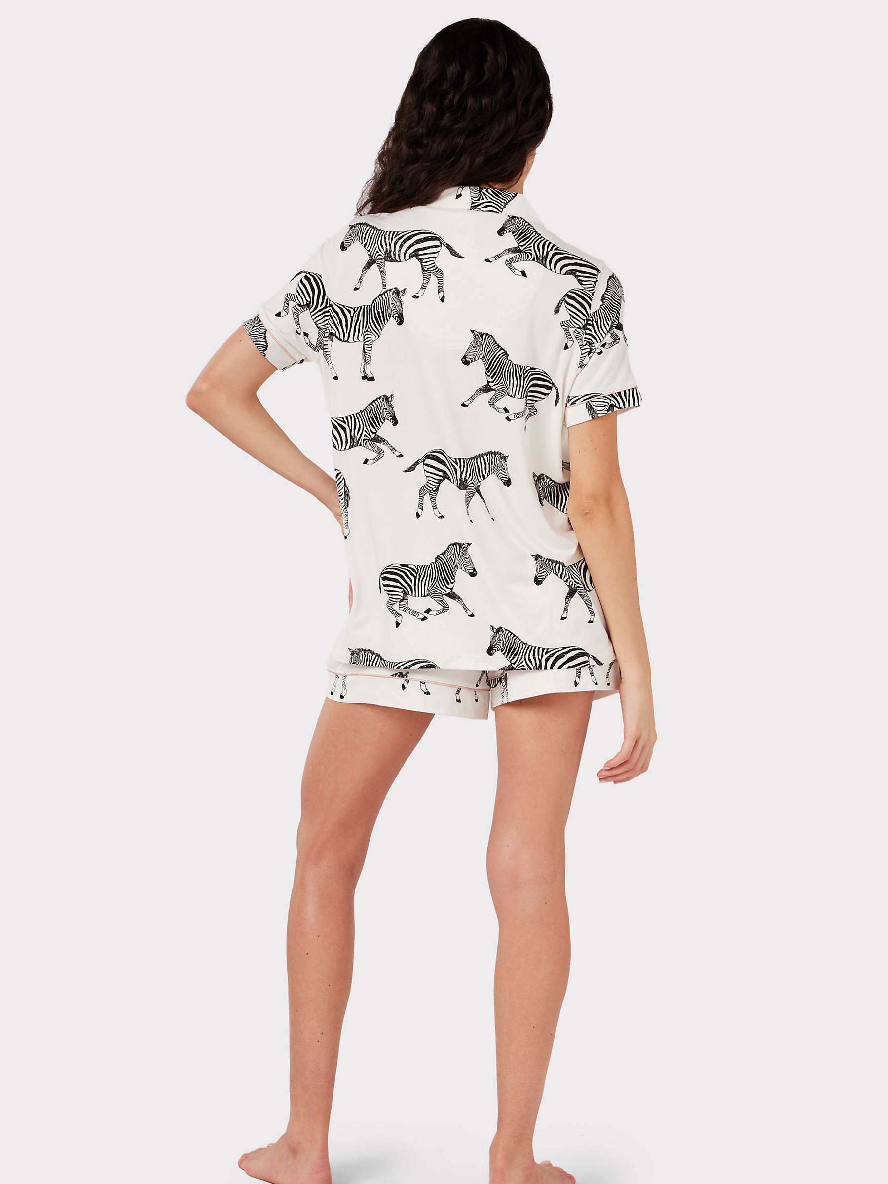 Buy Chelsea Peers Zebra Short Shirt Maternity Pyjama Set, White Online at johnlewis.com