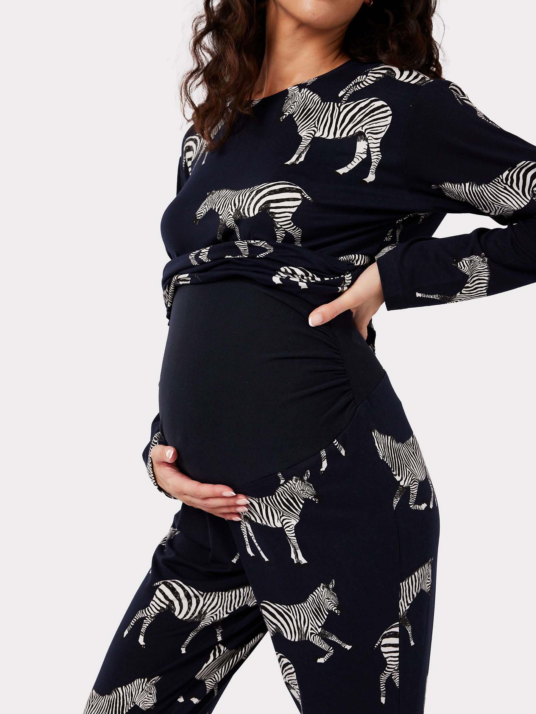 Buy Chelsea Peers Zebra Jersey Maternity Pyjama Set, Navy Online at johnlewis.com