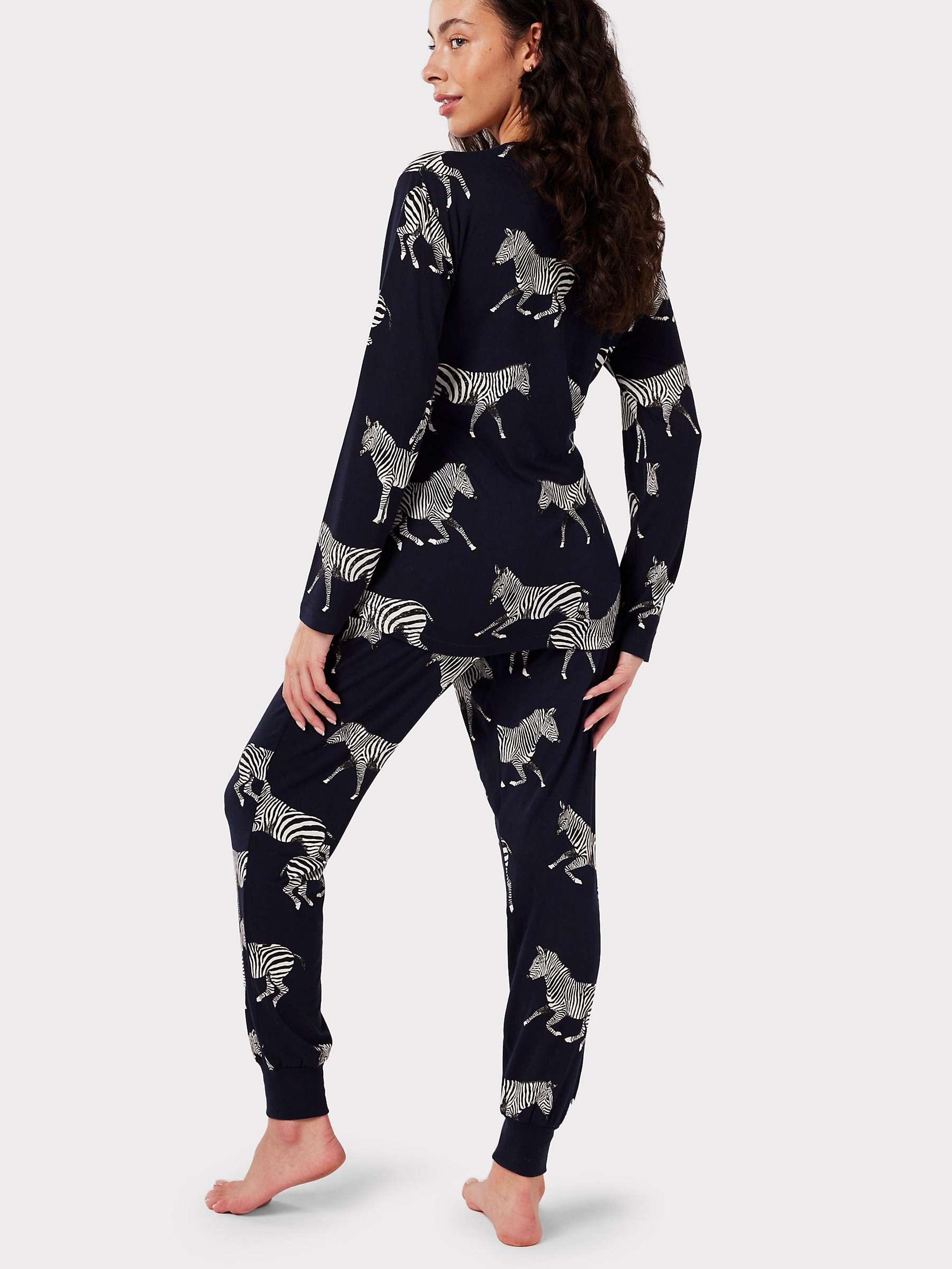 Buy Chelsea Peers Zebra Jersey Maternity Pyjama Set, Navy Online at johnlewis.com