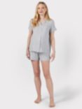 Chelsea Peers Maternity Button Up Shorts Pyjama Set, Grey
