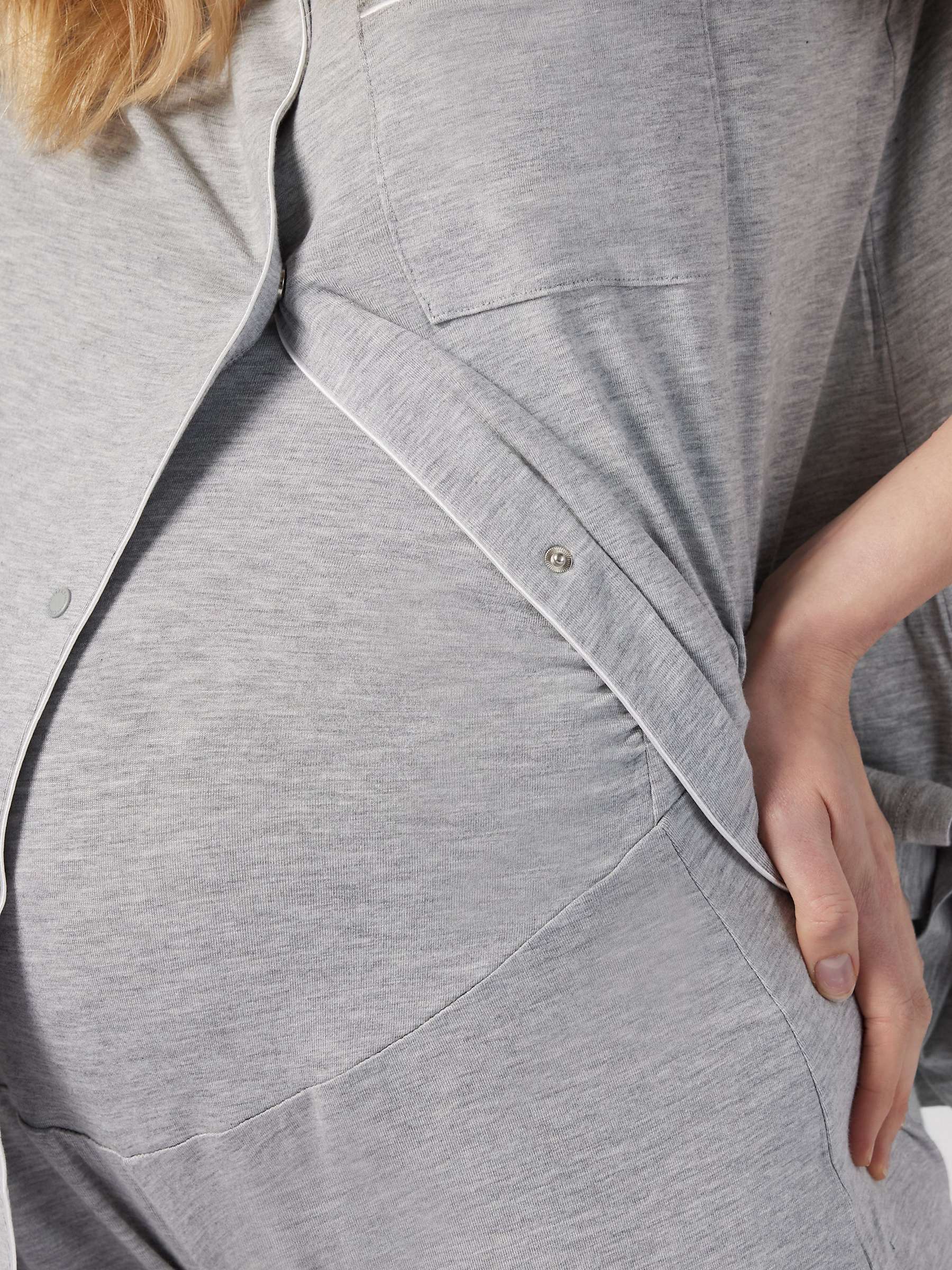 Buy Chelsea Peers Maternity Button Up Shorts Pyjama Set, Grey Online at johnlewis.com