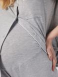 Chelsea Peers Maternity Button Up Shorts Pyjama Set, Grey