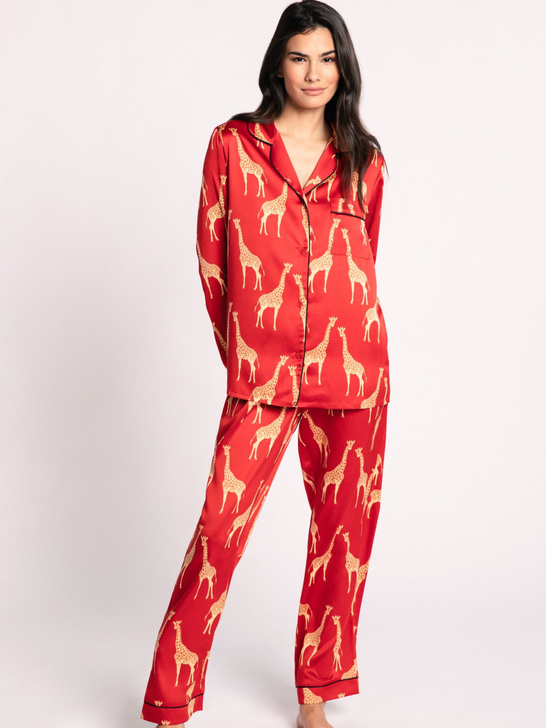 Buy Chelsea Peers Giraffe Satin Long Shirt Pyjama Set Online at johnlewis.com