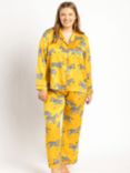 Chelsea Peers Curve Zebra Long Shirt Satin Pyjama Set