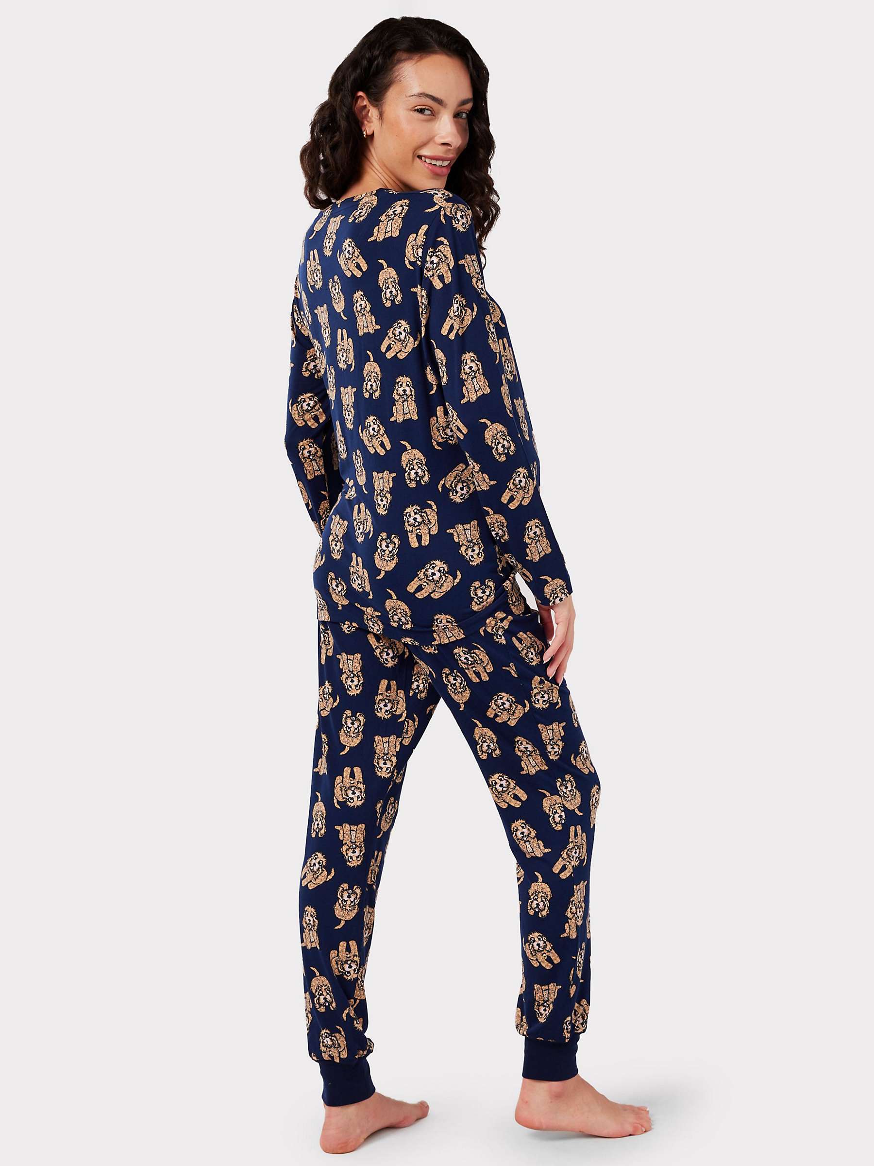 Buy Chelsea Peers Cockapoo Jersey Maternity Pyjama Set, Navy Online at johnlewis.com