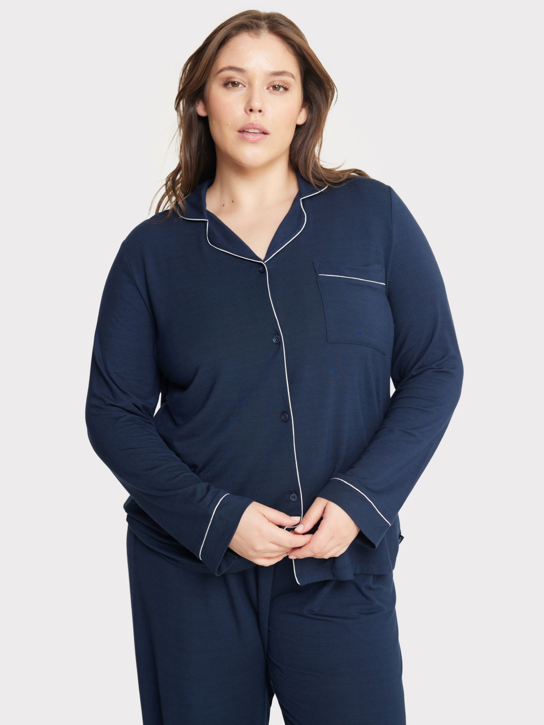 Buy Chelsea Peers Curve Modal Long Shirt Pyjama Set Online at johnlewis.com