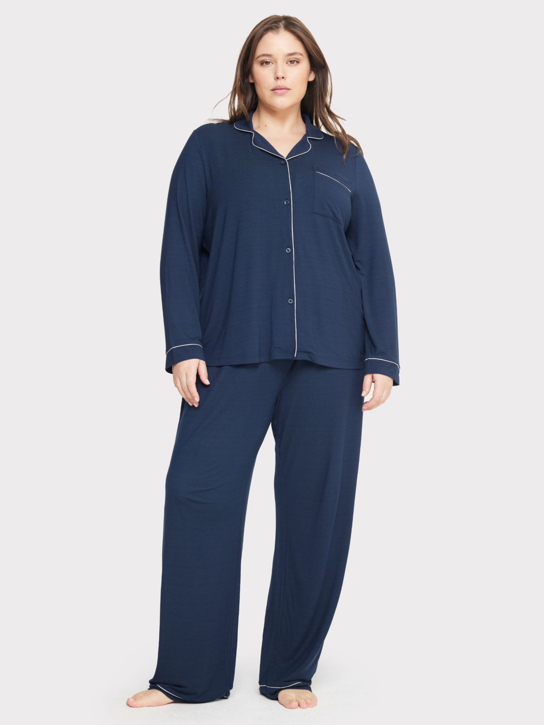Buy Chelsea Peers Curve Modal Long Shirt Pyjama Set Online at johnlewis.com