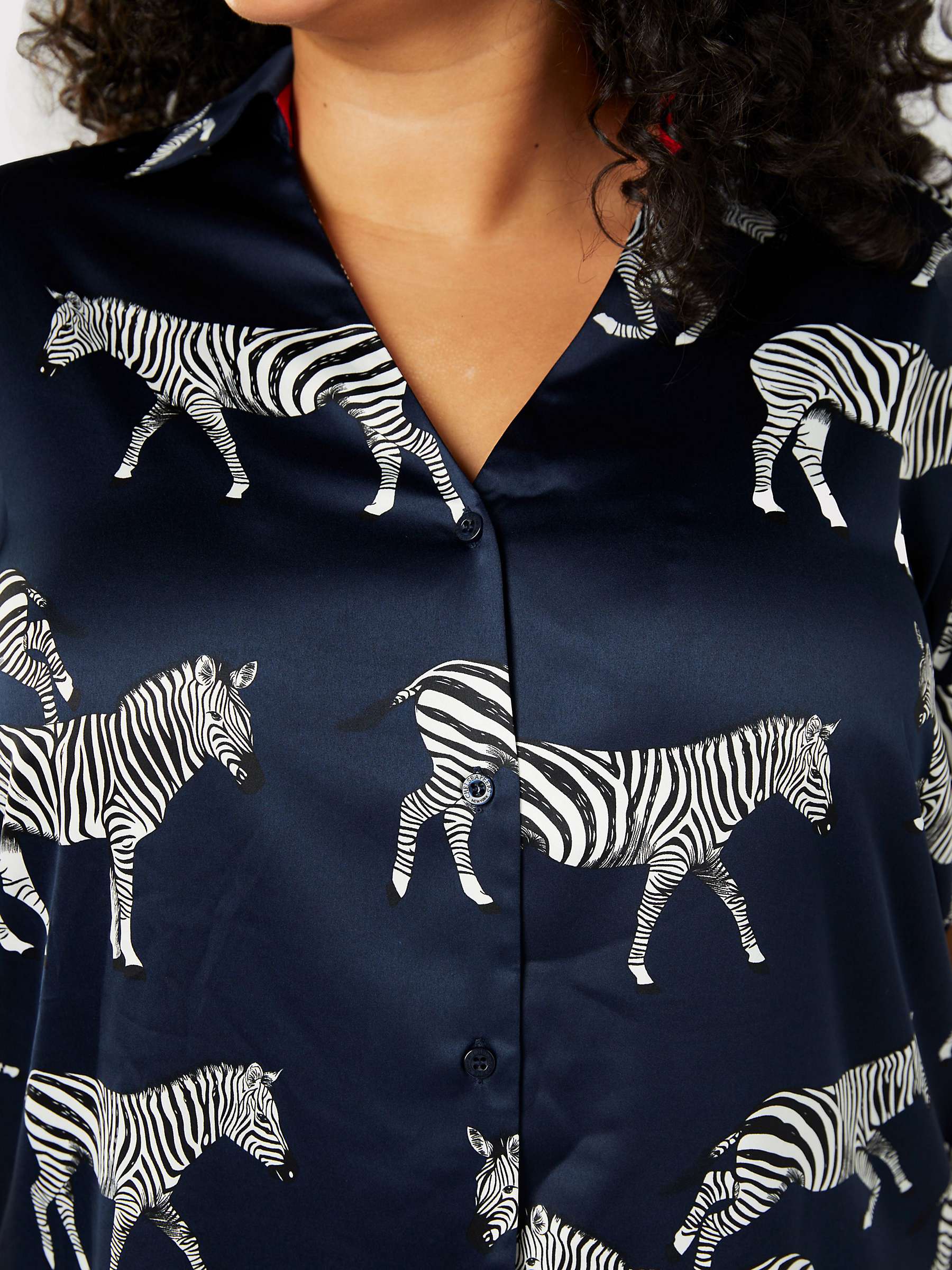 Buy Chelsea Peers Curve Zebra Short Shirt Satin Pyjama Set Online at johnlewis.com