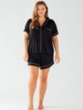 Chelsea Peers Curve Modal Short Shirt Pyjama Set, Black