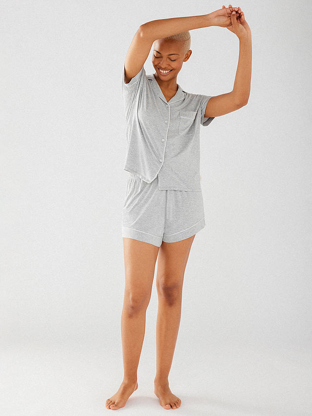 Chelsea Peers Modal Short Shirt Pyjama Set, Grey