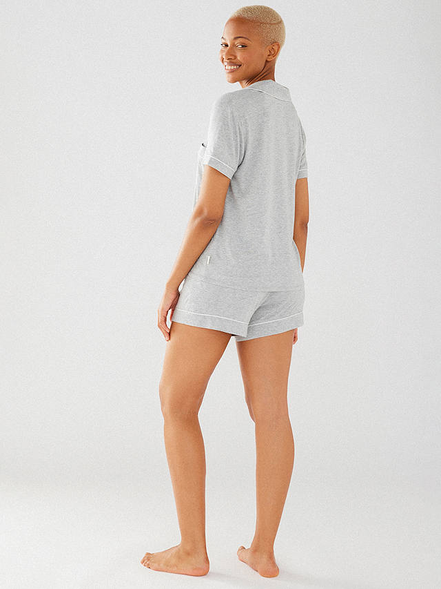 Chelsea Peers Modal Short Shirt Pyjama Set, Grey