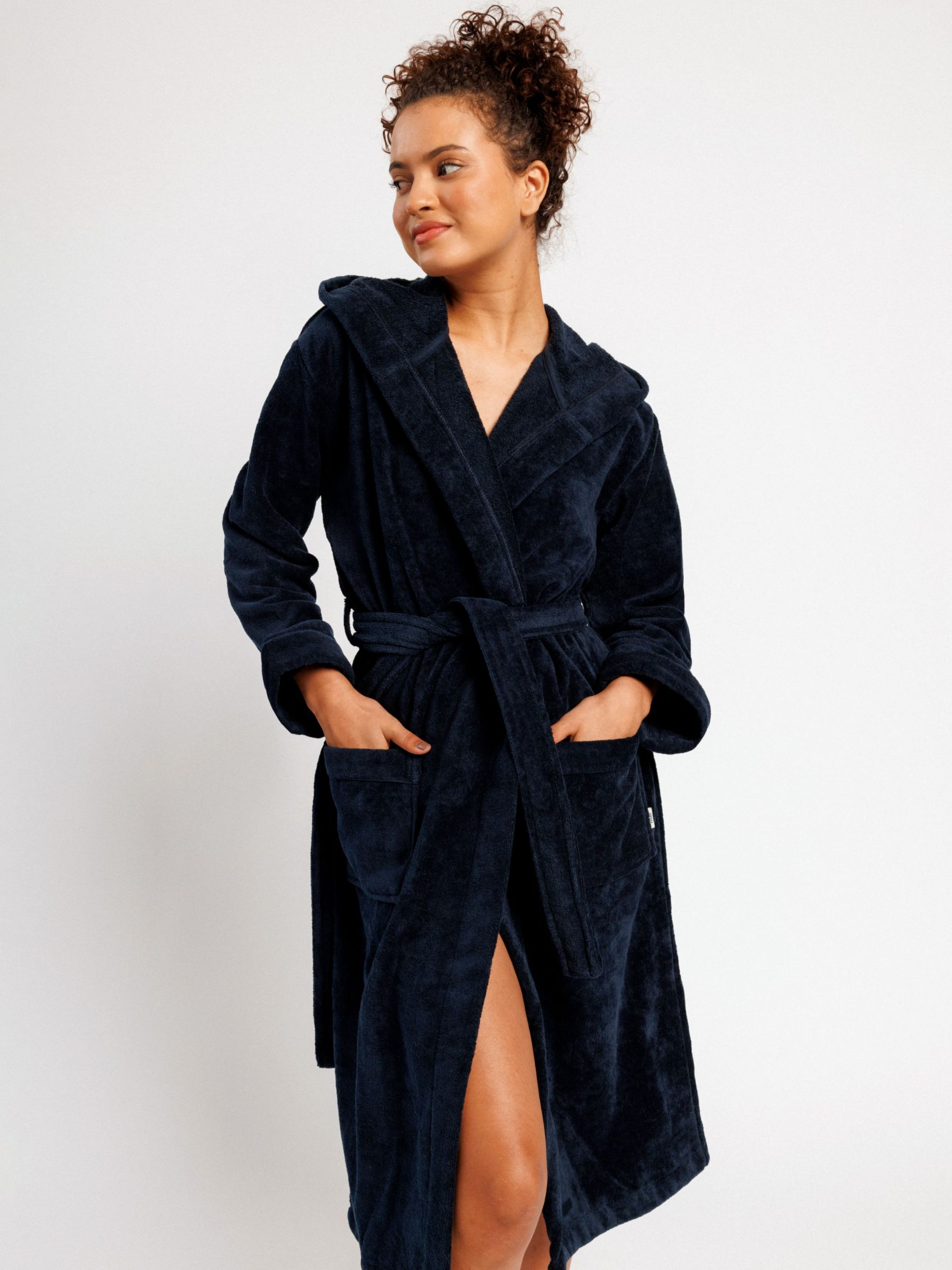 Chelsea Peers Premium Towelling Robe, Navy at John Lewis & Partners