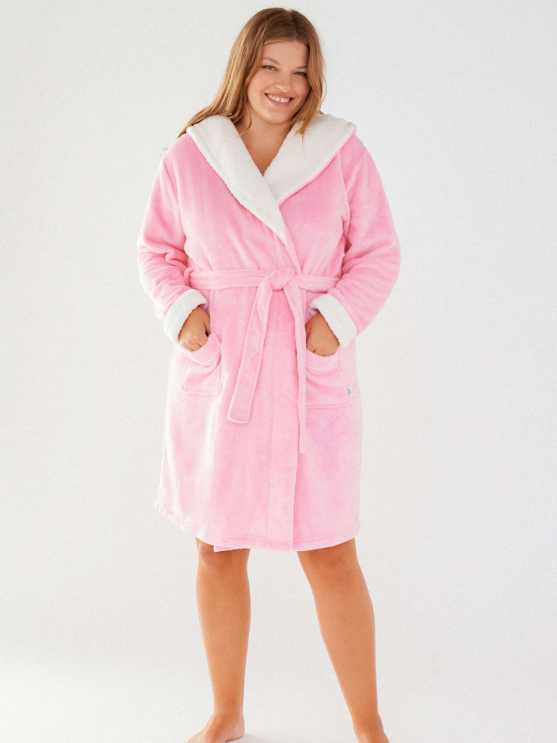 Buy Chelsea Peers Curve Fluffy Hooded Dressing Gown Online at johnlewis.com