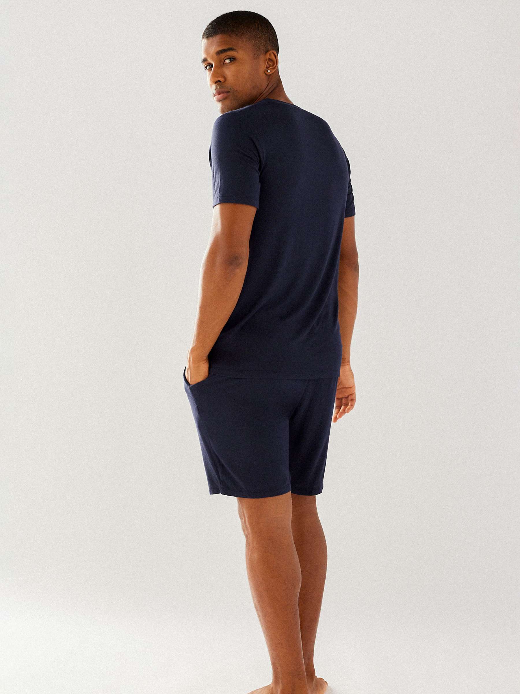 Buy Chelsea Peers Modal Short Jersey Pyjama Set, Navy Online at johnlewis.com