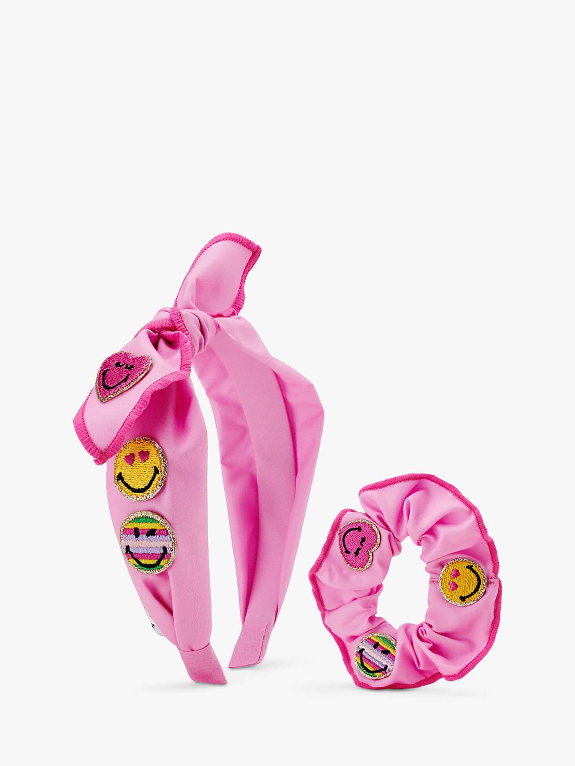 Buy Small Stuff Kids' SMILEYWORLD®️ Headband & Scrunchie Set, Bright Pink Online at johnlewis.com