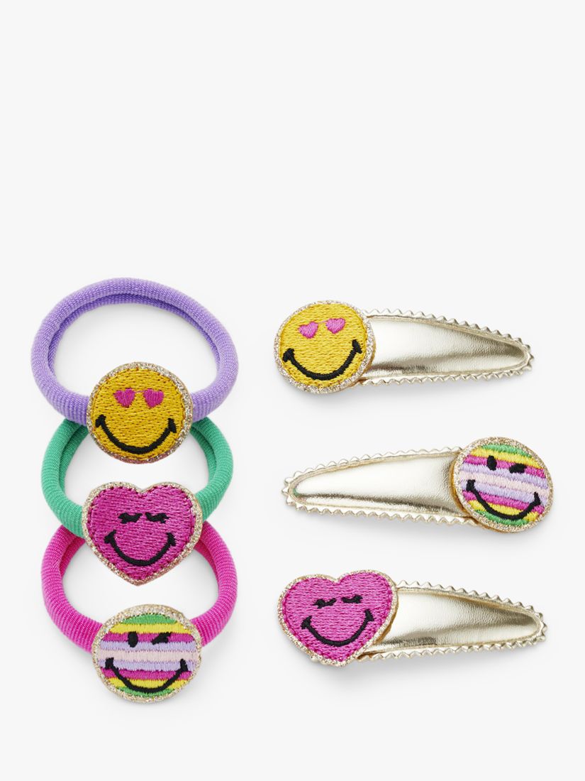 Small Stuff Kids' SMILEYWORLD®️ Hair Clips & Hair Band Set, Pink/Multi, One Size
