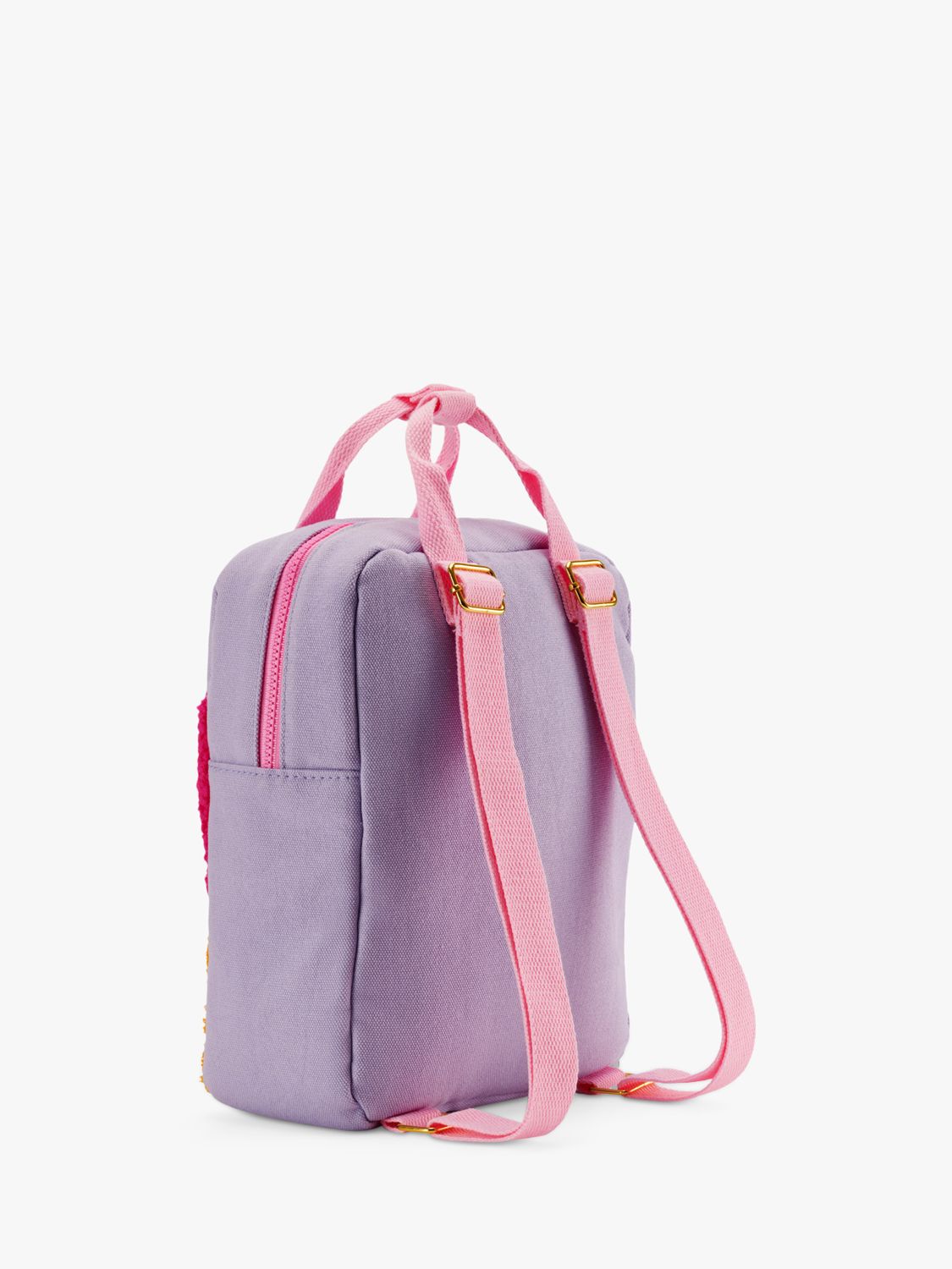 Buy Small Stuff Kids' SMILEYWORLD®️ Faux Fur Patch Backpack, Lilac Online at johnlewis.com