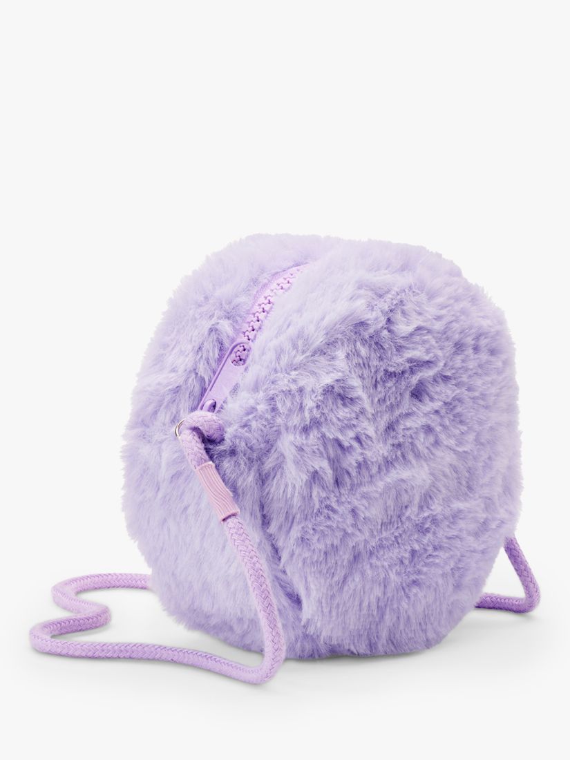 Buy Small Stuff Kids' SMILEYWORLD®️ Faux Fur Crossbody Bag, Lilac Online at johnlewis.com
