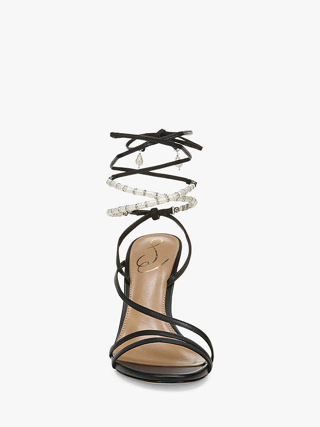 Sam Edelman Scarlette Embellished Tie Strap Heeled Sandals, Black