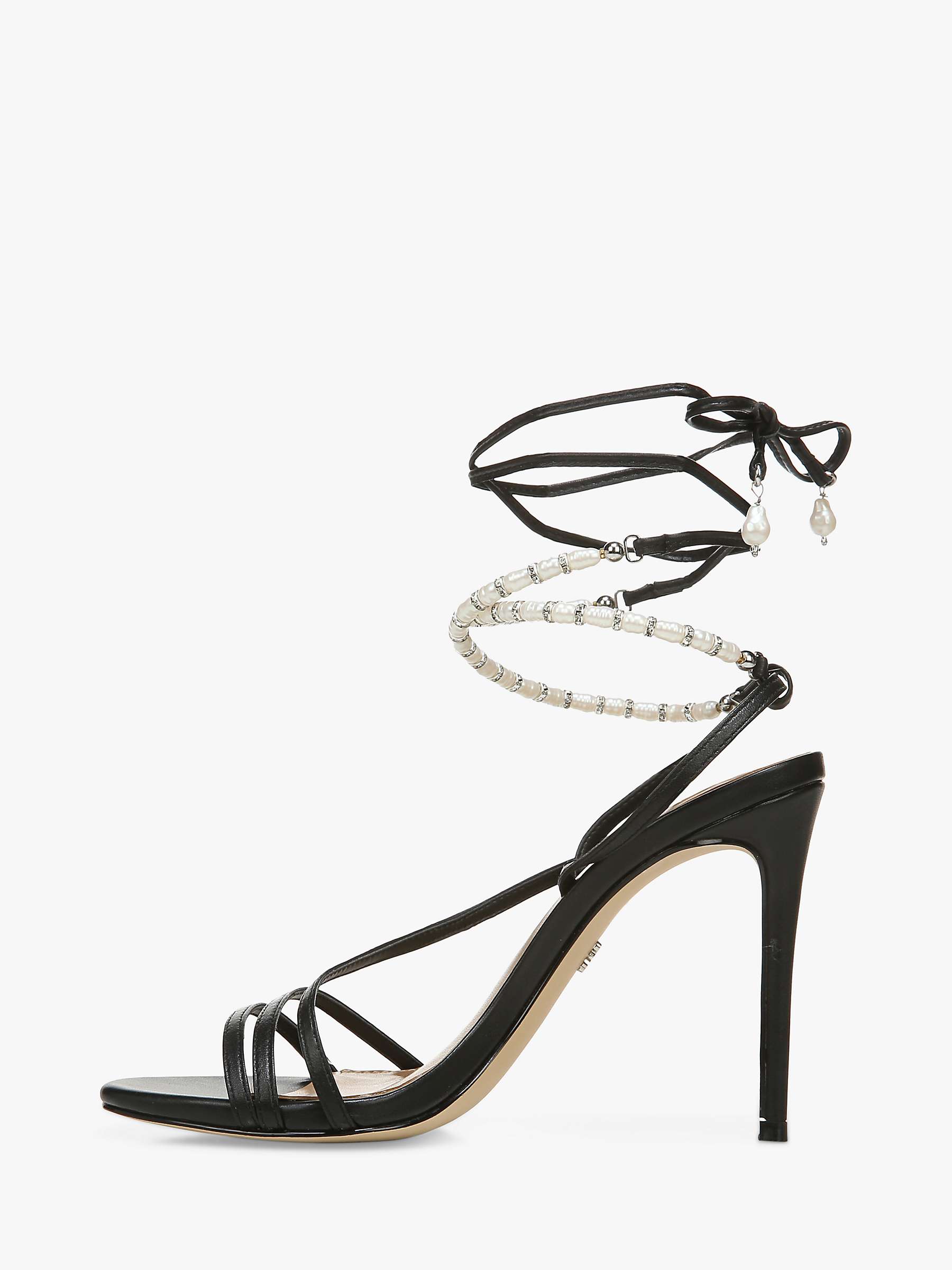 Buy Sam Edelman Scarlette Embellished Tie Strap Heeled Sandals, Black Online at johnlewis.com