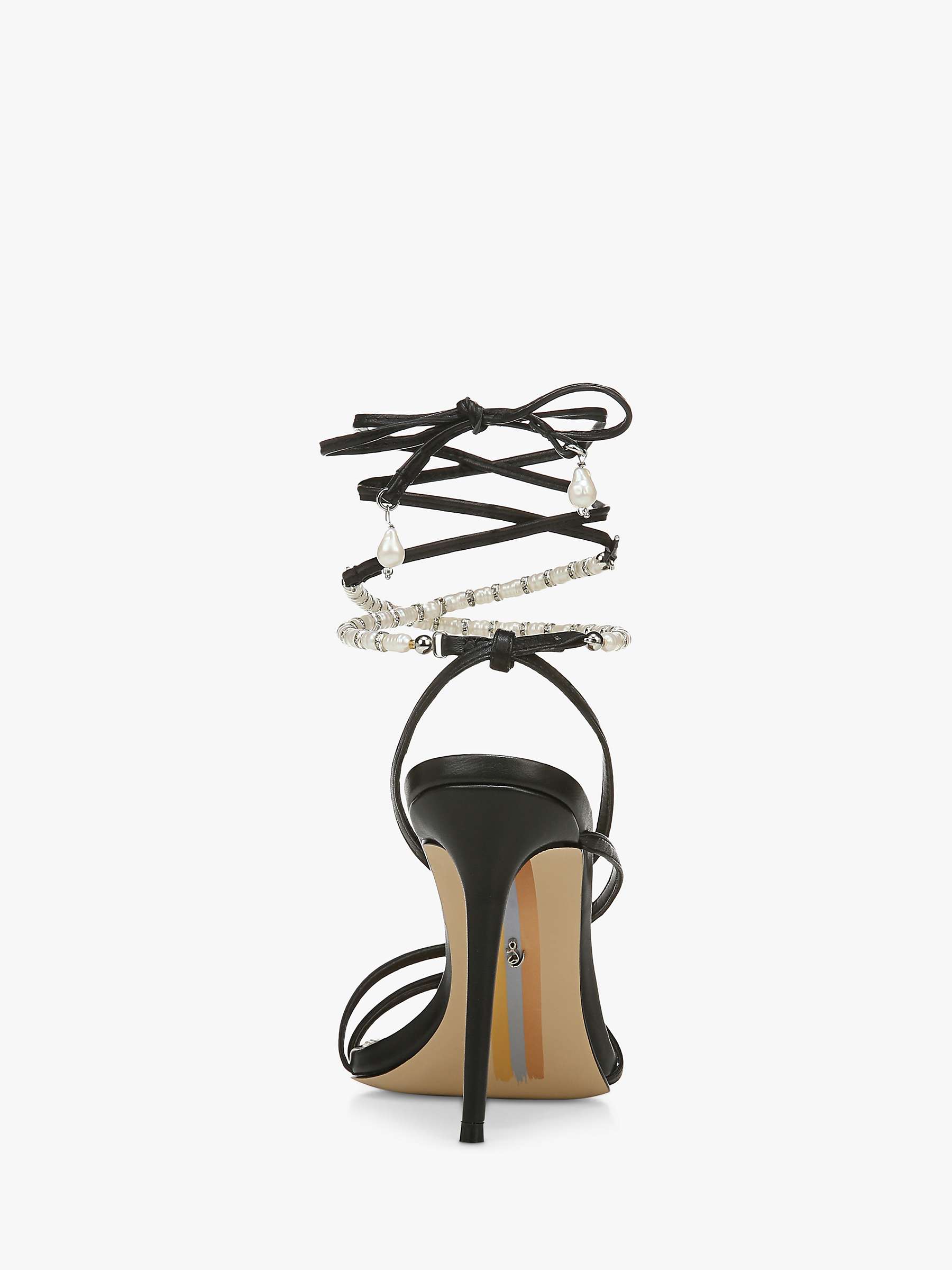 Buy Sam Edelman Scarlette Embellished Tie Strap Heeled Sandals, Black Online at johnlewis.com