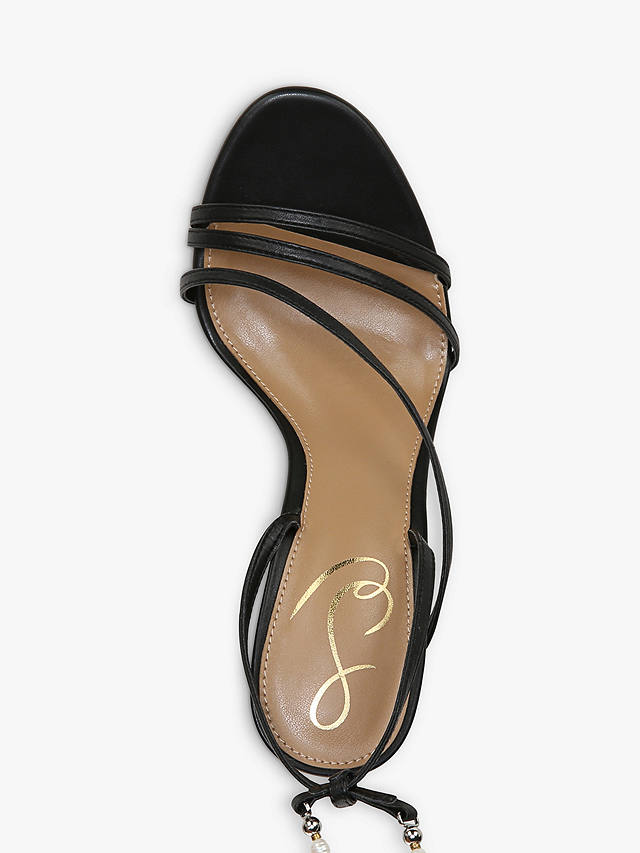 Sam Edelman Scarlette Embellished Tie Strap Heeled Sandals, Black