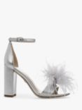 Sam Edelman Yaro Feather Block Heeled Sandals, Silver, Silver