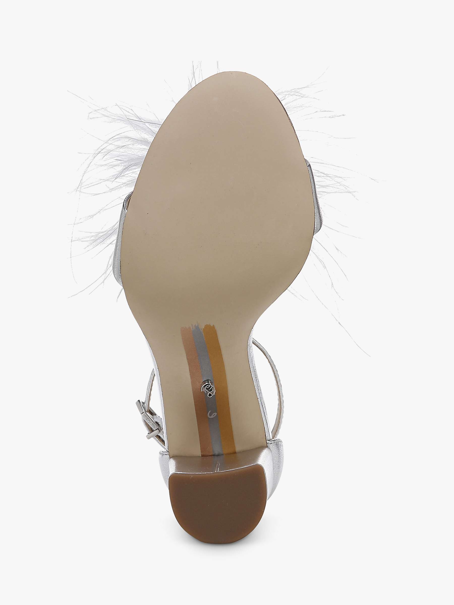 Buy Sam Edelman Yaro Feather Block Heeled Sandals, Silver Online at johnlewis.com