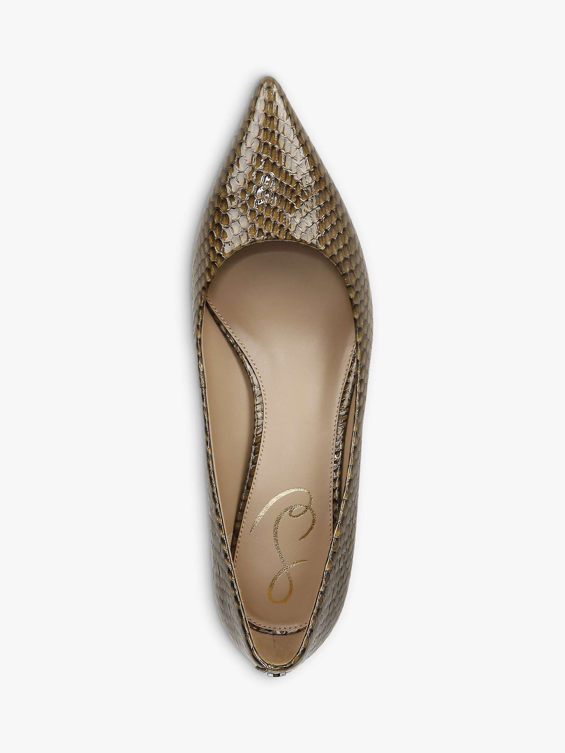 Sam Edelman Franci Snake Print Kitten Heel Court Shoes, Olive Branch at ...