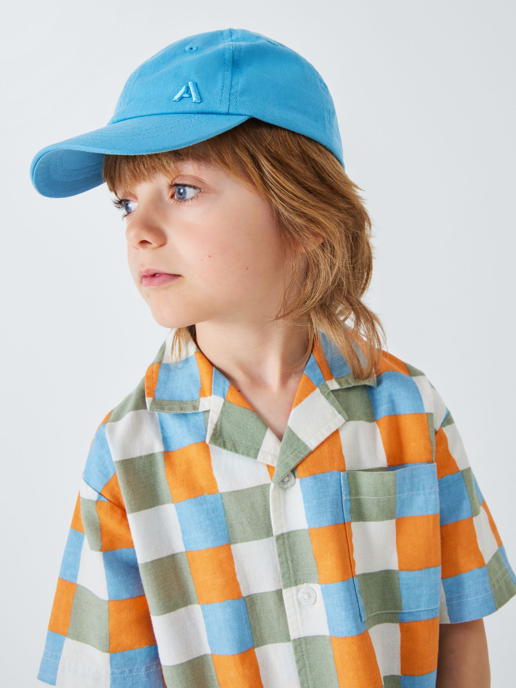 John Lewis ANYDAY Kids' Embroidered Baseball Cap, Blue, 6-8 years