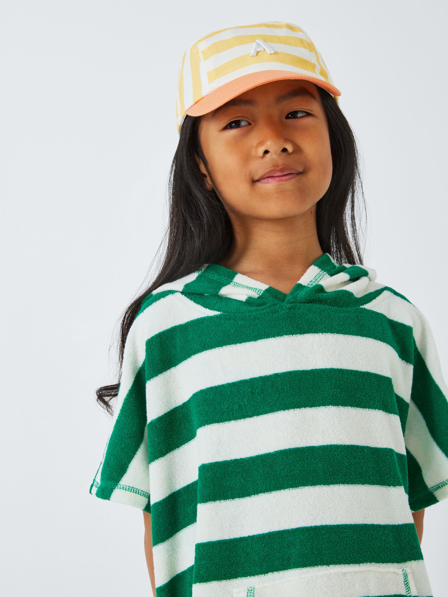 John Lewis ANYDAY Kids' Stripe Contrast Peak Cap, Multi, 6-8 years