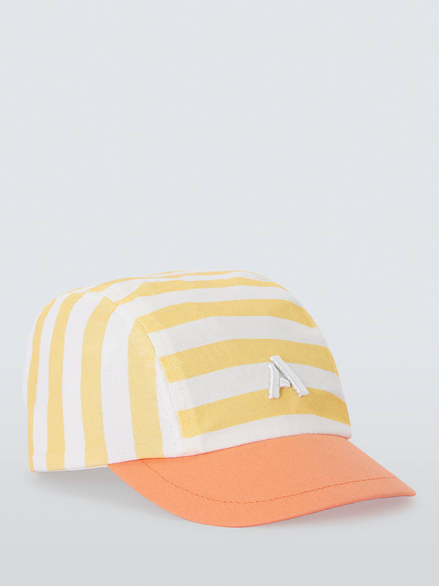 John Lewis ANYDAY Kids' Stripe Contrast Peak Cap, Yellow/Multi