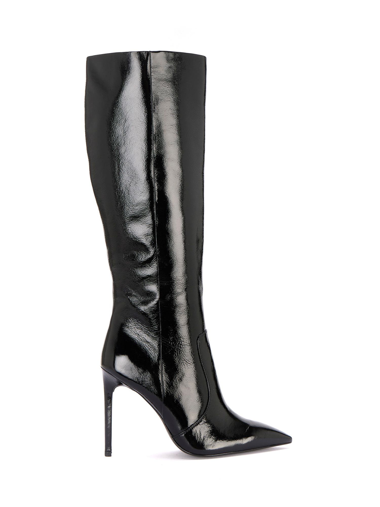Mint Velvet Patent Leather Knee High Boots, Black