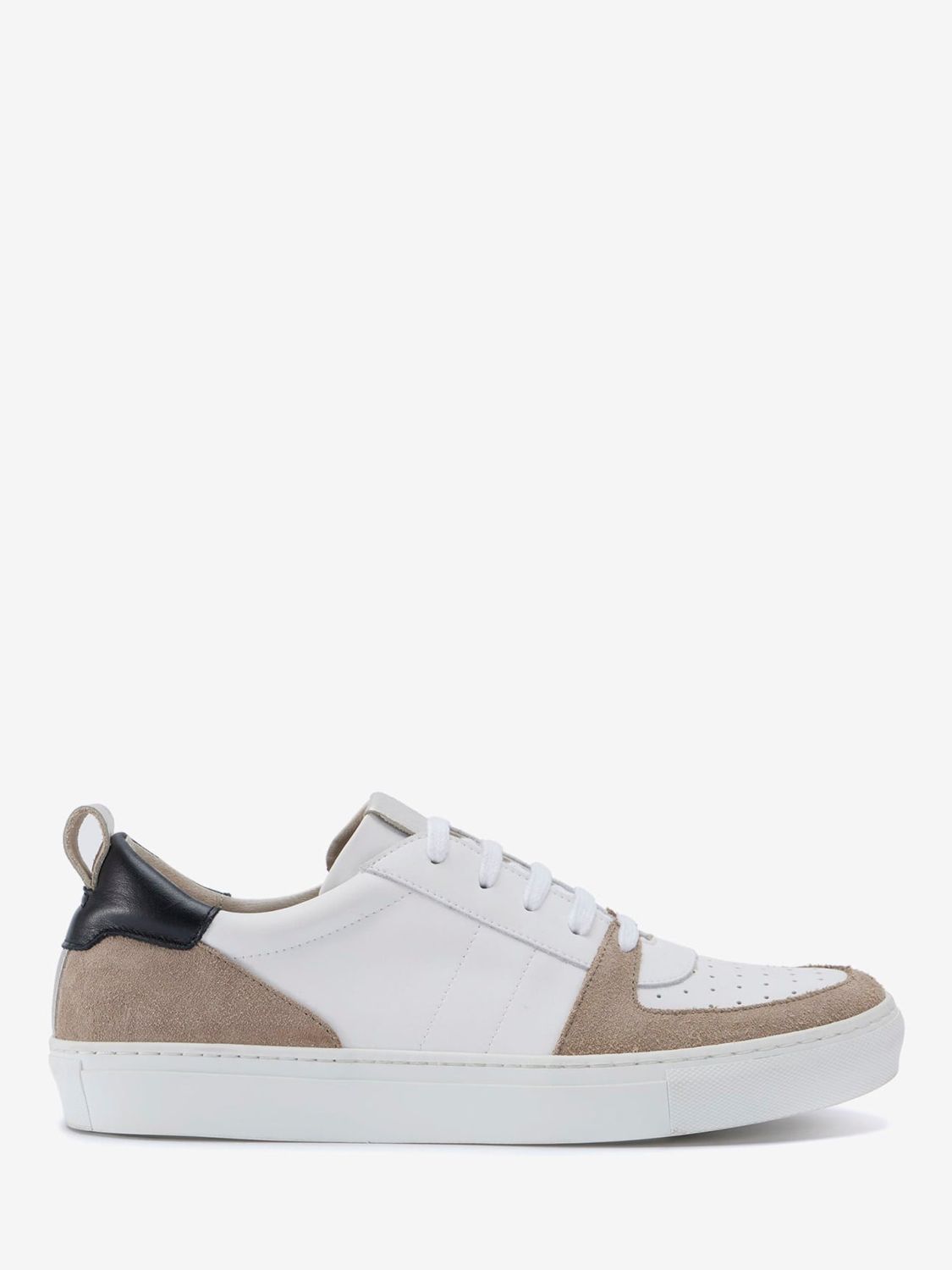Mint Velvet Suede Trim Low Top Trainers, Natural at John Lewis & Partners
