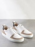 Mint Velvet Suede Trim Low Top Trainers, Natural