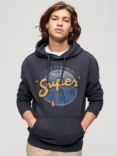 Superdry Workwear Logo Graphic Hoodie, French Navy