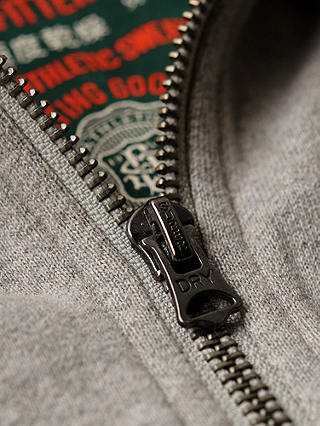 Superdry Vintage Athletic Zip Hoodie, Light Grey