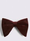 Moss Velvet Floppy Bow Tie, Dark Red