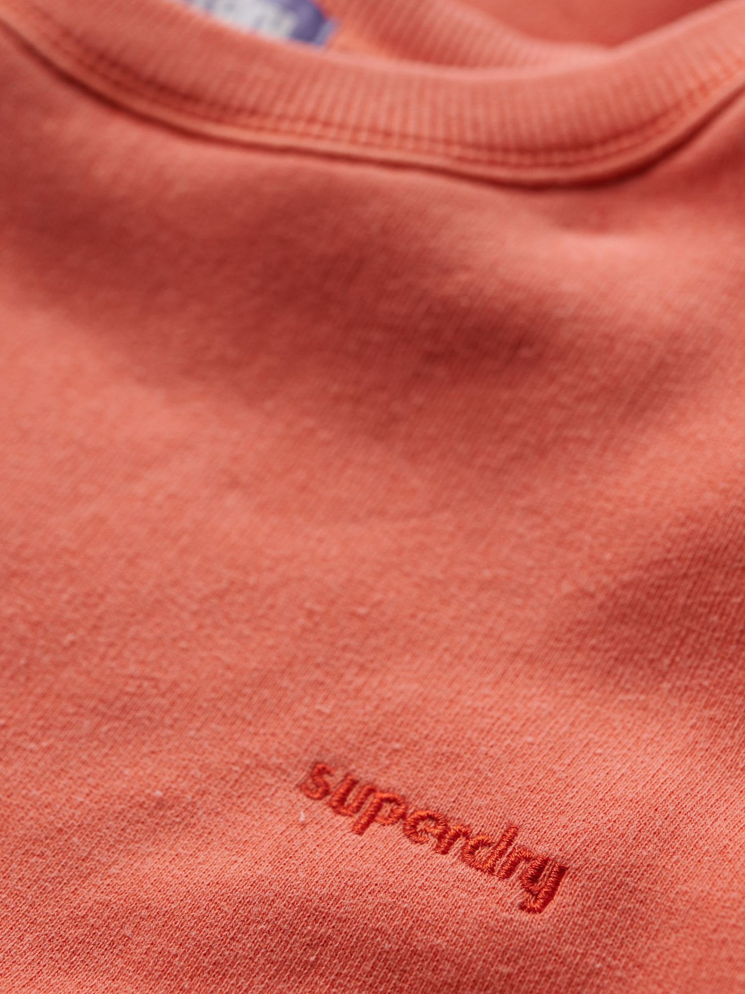 Superdry Vintage washed Cotton Sweatshirt, Havana Orange at John Lewis ...