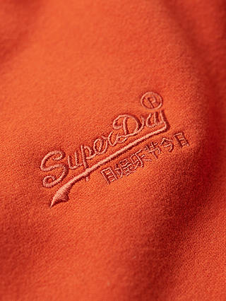 Superdry Organic Cotton Essential Logo Hoodie, Denim Co Rust Orange