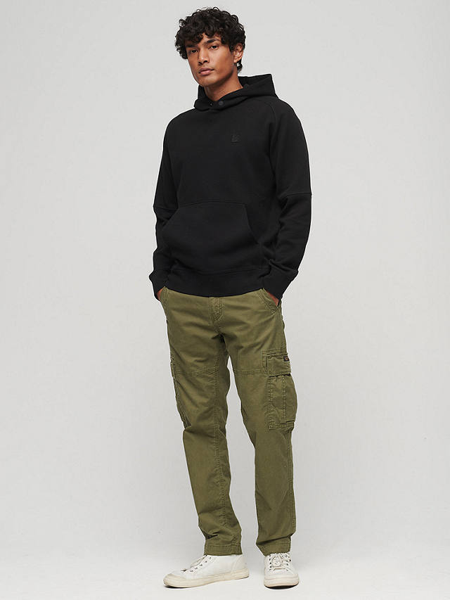 Superdry Tech Relaxed Hoodie, Black at John Lewis & Partners
