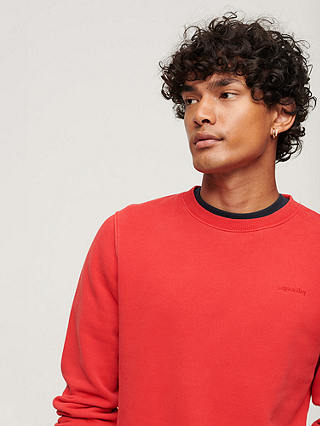 Superdry Vintage washed Cotton Sweatshirt, Varsity Red