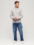 Superdry Vintage washed Cotton Sweatshirt, College Grey Marl