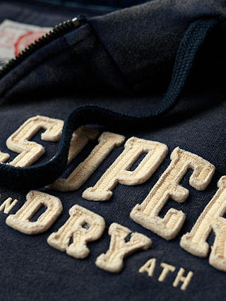 Superdry Vintage Athletic Zip Hoodie, Rich Navy
