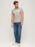 Superdry Vintage Athletic Cotton Short Sleeve T-Shirt, Light Grey