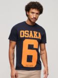 Superdry Osaka Neon Graphic T-Shirt, Eclipse Navy Marl