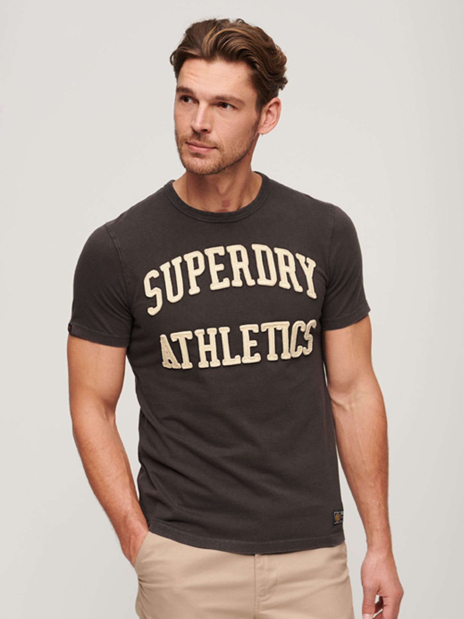 Superdry Vintage Athletic Short Sleeve T-Shirt, Dark Grey Green