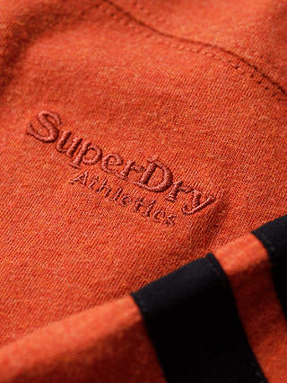 Superdry Essential Logo Americana Organic Cotton Quarterback Top, Orange Marl