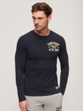 Superdry Vintage Athletic Chest Long Sleeve T-Shirt, Rich Navy